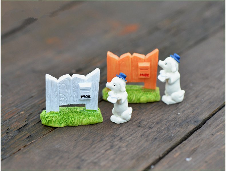 XBJ115 Mini Puppy mailbox decoration supplies moss micro landscape deco  Garden deco Creative handicrafts