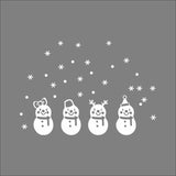 Cartoon little 4 Snowman Snowflake Christmas Stickers For Bed Rooms Wall Stickers For Kids Rooms Wall Art Home Decor