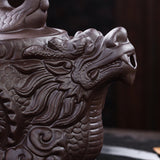 CJ255 Ceramic teapot,Traditional Chinese Tea pot Dragon and Phoenix Tea kettle Premium tea infuser purple clay tea set