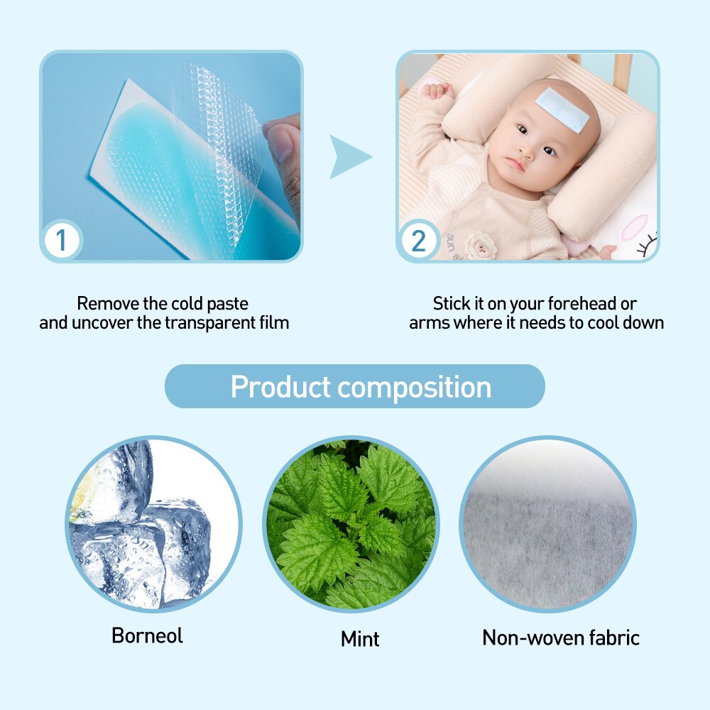 Baby Fever Patch Cooling Gel Sheet for Headache Pain Relief Bring Fever Down Patch Free Shipping K037 7Pcs/box Main image