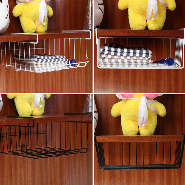 Home Storage Basket Kitchen Multifunctional Storage Rack Under Cabinet Storage Shelf Basket Wire Rack Organizer Storage