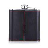 6oz Hip Flask PU Leather Wrapped Flagon Wine Pot Portable Stainless Steel Whiskey Wine Bottle Container Alcohol Drinkware