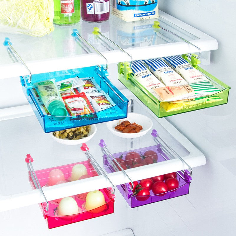 Creative Refrigerator Storage Box Fresh Spacer Layer Storage Rack Drawer Fresh Spacer Sort Kitchen Tool 16.5x15cm Secondary image