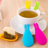 Creative Silicone Gel Rabbit Shape Tea Infuser Bag Holder Candy Colors Mug Gift-F1FB