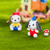XBJ093 Mini 2pcs Big ear dog decoration supplies moss micro landscape deco  Garden deco Creative handicrafts