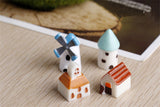 XBJ050 The windmill house 4pcs moss micro landscape decoration resin decoration creative arts and crafts Castle houses