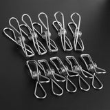20pcs Multipurpose Stainless Steel Clips Clothes Pins Pegs Holders Clothing Clamps Sealing Clip Household Clothespin