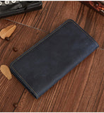 Men's Wallet Crazy Leather retro leather long wallet large capacity casual fashion clutch bag High-quality Cow leather