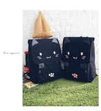 Women's Backpack Cute Cat Canvas Laptop Backpacks  School Bags for Teenage Girls Black Printing Rucksack Women Mochilas Mujer