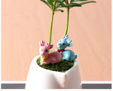 XBJ157 Mini 6pcs Sika deer decoration supplies moss micro landscape deco  Garden deco Creative handicrafts