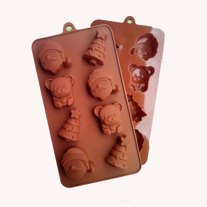 Food Grade Silicone Material,Christmas Tree,Santa Claus ,Little Bear Shape For Chocolate Handmade Mold, Cake Tools Main image
