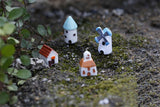 XBJ050 The windmill house 4pcs moss micro landscape decoration resin decoration creative arts and crafts Castle houses