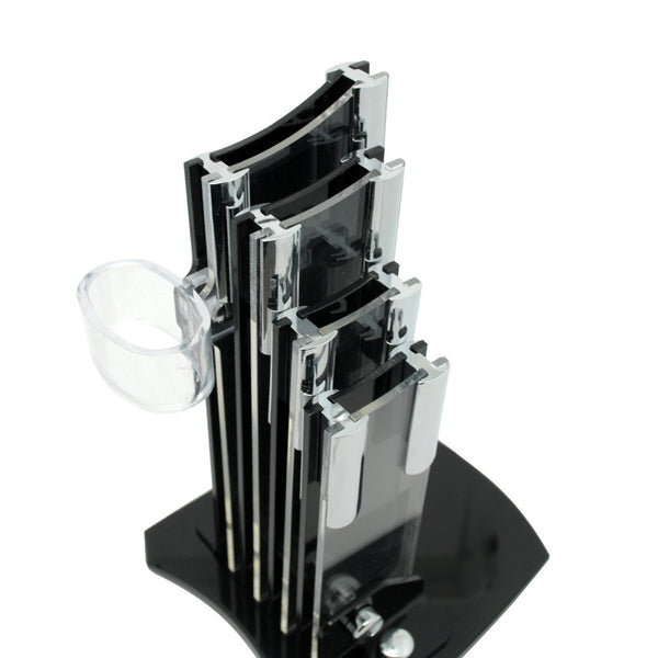 Beautiful acrylic kitchen ceramic knife holder, kitchen knife stand block for 3'' 4'' 5'' 6'' knives with one peeler