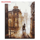 Street views Digital Painting Handpainted picture drawing Oil Painting by numbers oil paintings scroll paintings