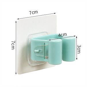Wall Mounted Mop Holder Brush Broom Hanger Storage Rack Kitchen Organizer with Mounted Accessory Hanging Cleaning Tools Main image
