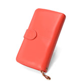 Women Wallet Leather Card Coin Holder Money Clip Long Clutch Phone Wristlet Trifold Zipper Cash Photo Famous Brand Female Purse