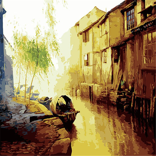 HELLOYOUNG DIY Handpainted Oil Painting Dream Water Digital Painting by numbers oil paintings chinese scroll paintings