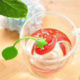 CJ052  Food-grade Silicone Strawberry Design 1 pc Loose Tea Leaf Strainer Herbal Spice Infuser Filter Tools