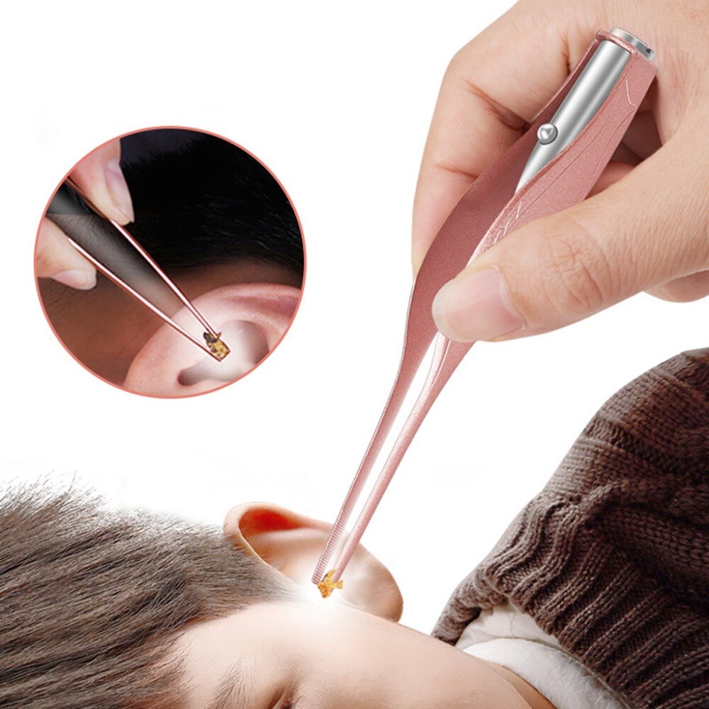 Ear Cleaner LED Flashlight Earpick Wax Removal Tweezer Luminous Kids Health Care Main image