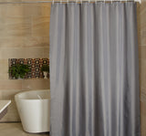 Gray Polyester Bathroom Waterproof Shower Curtains With Plastic Hooks