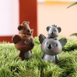 XBJ161 Mini 6pcs Mother and son koala decoration supplies moss micro landscape deco  Garden deco Creative handicrafts