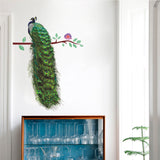 Animals Peacock On Branch Feathers Wall Stickers 3d Vivid Wall Decals Home Decor Art Decal Poster Animals Living Room Decor