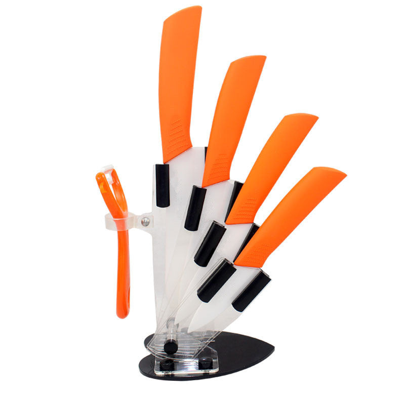 brand high quality kitchen knife ceramic knife set 3" 4" 5" 6" inch + peeler + Transparent Acrylic Stand kitchen