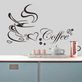 Cartoon Coffee Mug Wall Stickers Kitchen Living Room Background Decoration