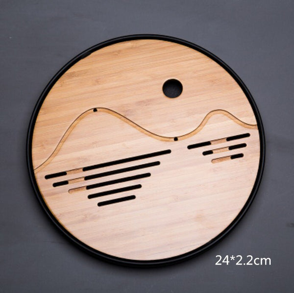 Kung Fu Tea Set Natural Wood Bamboo Tea Tray Rectangular Traditional Bamboo Tea Room Board Table Chinese Tea Room Tools