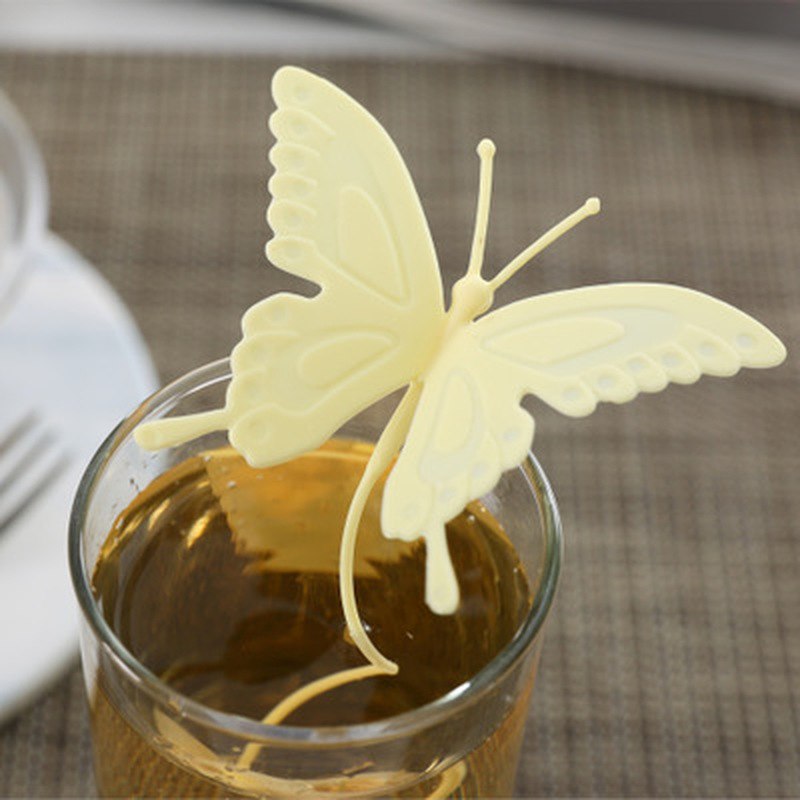 Hot Sale Butterfly Tea Bags Strainers Silicone Filter Tea Infuser Silica Cute Teabags for Tea & Coffee Drinkware Secondary image