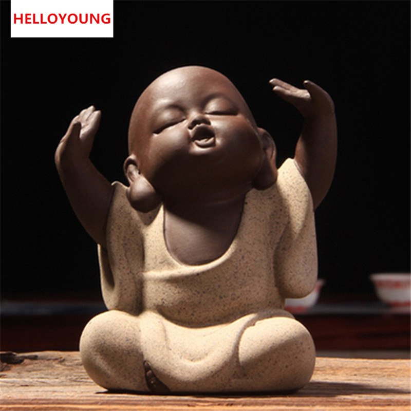 CJ278 Factory Outlets Lovely Buddha Tea Pet Monk Sand Tea Pet High Qulity Purple Tea Pet Tea Set Fitting Hand Decoration Main image