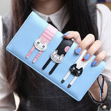 New Fashion Envelope Women Wallet Cat Cartoon Wallet Long Creative Female Card Holder PU wallet coin purses Girls