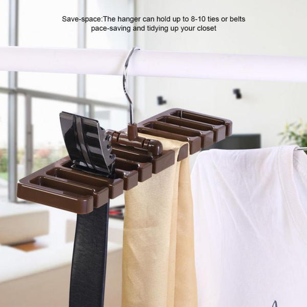 10 Grid Storage Rack Tie Belt Organizer Space Saver Rotating Scarf Ties Hanger Holder Hook Closet Organization Tops Bra Belt Bag