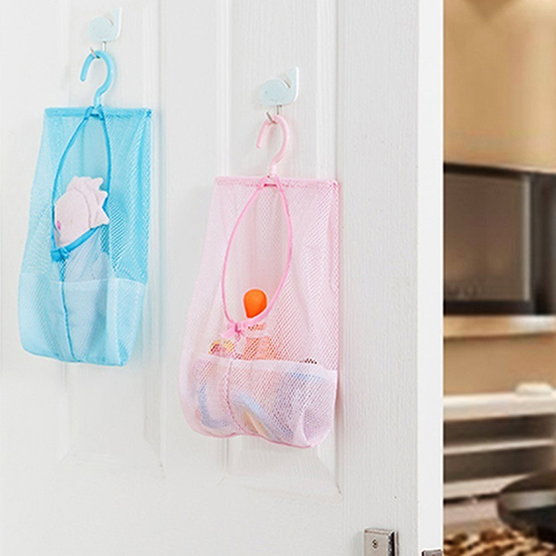 Kitchen Bathroom Wardrobe Underwear Socks Sundries Storage Hook Hanging Multipurpose Mesh Bag Reusable Grocery Organizer Secondary image