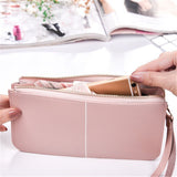 Long European&American zipper small fresh cell phone bag High-quality PU leather student thin multi-purpose wallet