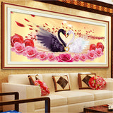 DIY 5D Diamonds Embroidery Love is better than gold Swans Round Diamond Painting Cross Stitch Diamond Mosaic Home Decor