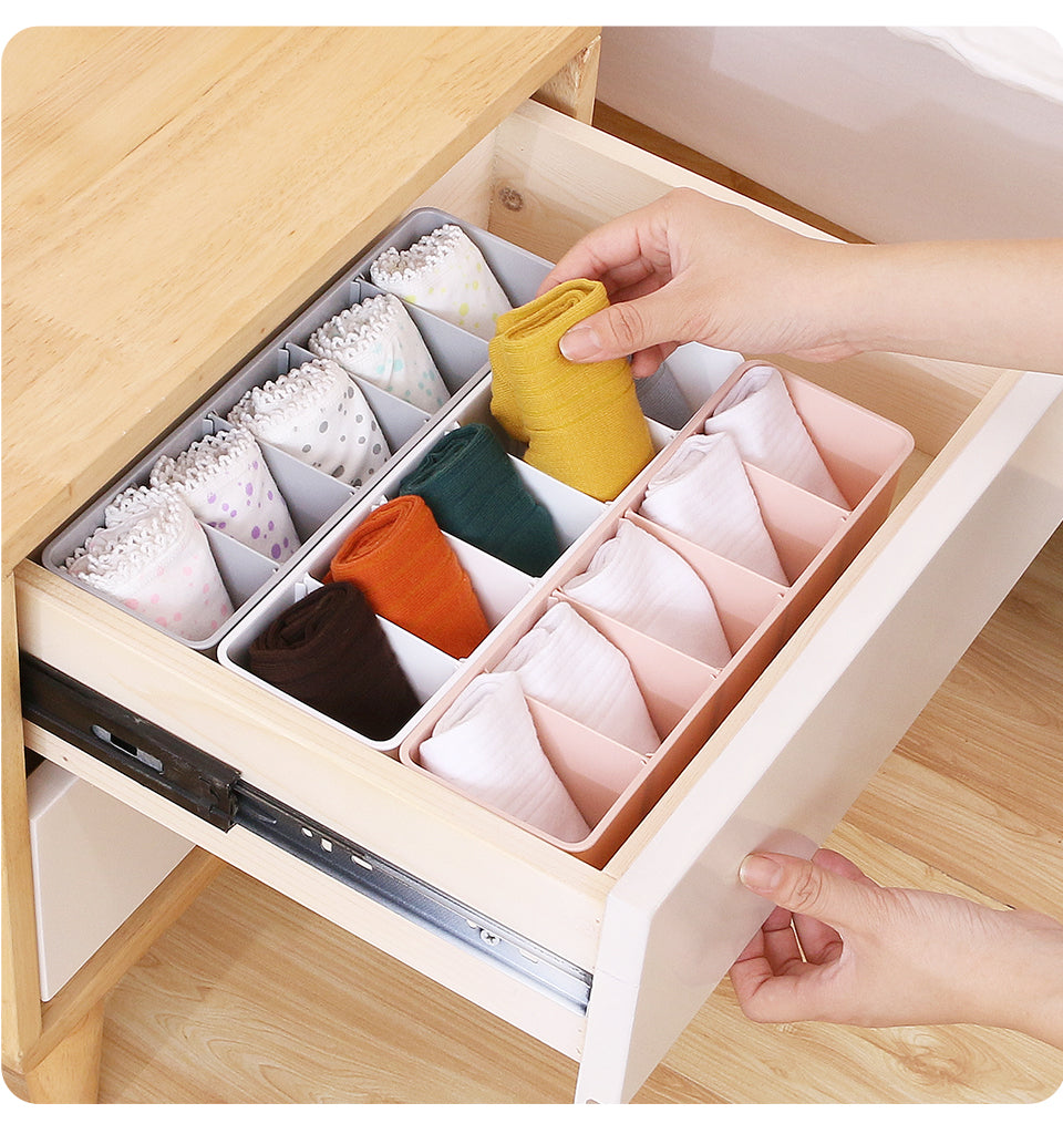 Multi-size Underwear Organizer Storage Can Adjust The Partition Drawer Closet Organizers Boxes For Bras Briefs Socks Ties Scarfs