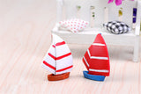 XBJ186 Mini 2pcs Resin sailboat decoration supplies moss micro landscape deco  Garden deco Creative handicrafts