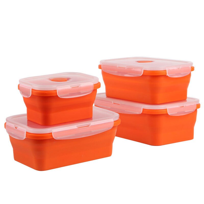 Silicone Lunch Box Portable Bowl Colorful Folding Food Container Lunchbox 350/500/800/1200ml Eco-Friendly Main image