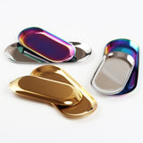 New Colorful Metal Storage Tray Gold Oval Dotted Fruit Plate Small Items Jewelry Display Tray Mirror