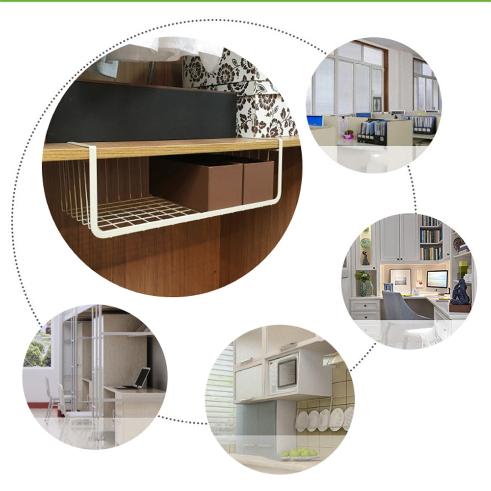 Home Storage Basket Kitchen Multifunctional Storage Rack Under Cabinet Storage Shelf Basket Wire Rack Organizer Storage