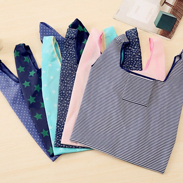 Fashion portable women shopping bag creative printing Oxford cloth folding Ladies bag Kitchen storage bags home accessories
