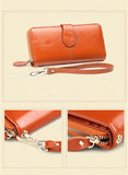 Women Wallet Leather Card Coin Holder Money Clip Long Clutch Phone Wristlet Trifold Zipper Cash Photo Famous Brand Female Purse