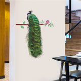 Animals Peacock On Branch Feathers Wall Stickers 3d Vivid Wall Decals Home Decor Art Decal Poster Animals Living Room Decor