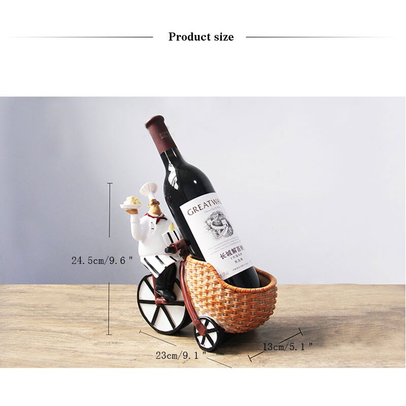 Creative Resin Chef Wine Rack Craft Figurine Wine Stand Cook Wine Bottle Holder Home Wine Ornament Shelf Racks for Restaurant Main image