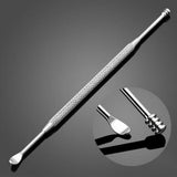 Earpick Double-Ended Stainless Steel Spiral Ear Pick Spoon Ear Wax Removal Cleaning Tool Health Care Tool 1 Pc