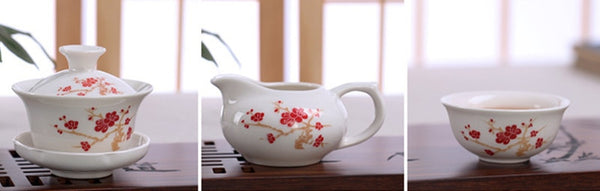 CJ234 Tea set Include total 10 pcs High quality elegant gaiwan, Beautiful and easy teapot kettle Chinese porcelana tea se