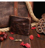 Short fold oil wax leather leisure wallet retro fashion wallet handbag High-quality genuine leather men's wallets