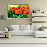 DIY 5D Full Diamond Embroidery Beautiful Tulip Round Diamond Painting Cross Stitch Kits Diamond Mosaic Home Decoration