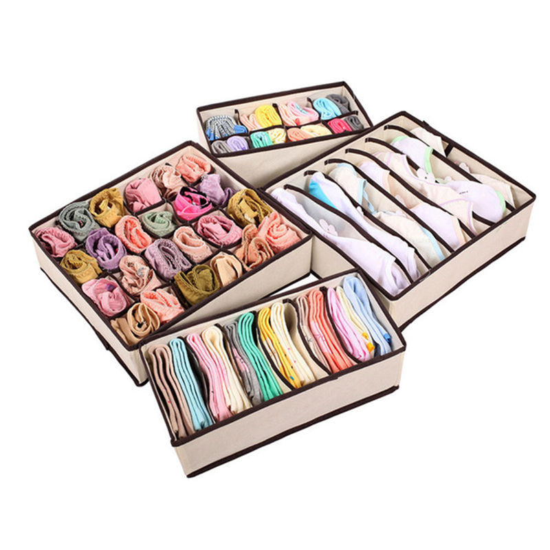 Multi-size Underwear Bra Organizer Storage Box Drawer Closet Organizers Boxes For Underwear Scarf Socks Bra Home Storage